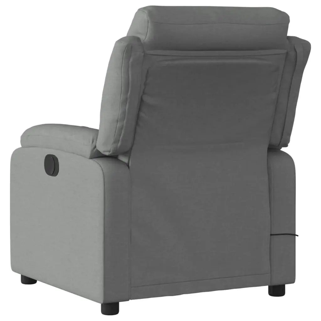 Electric Recliner Chair Grey Fabric Massage Armchair Adjustable Footrest 135 Degrees