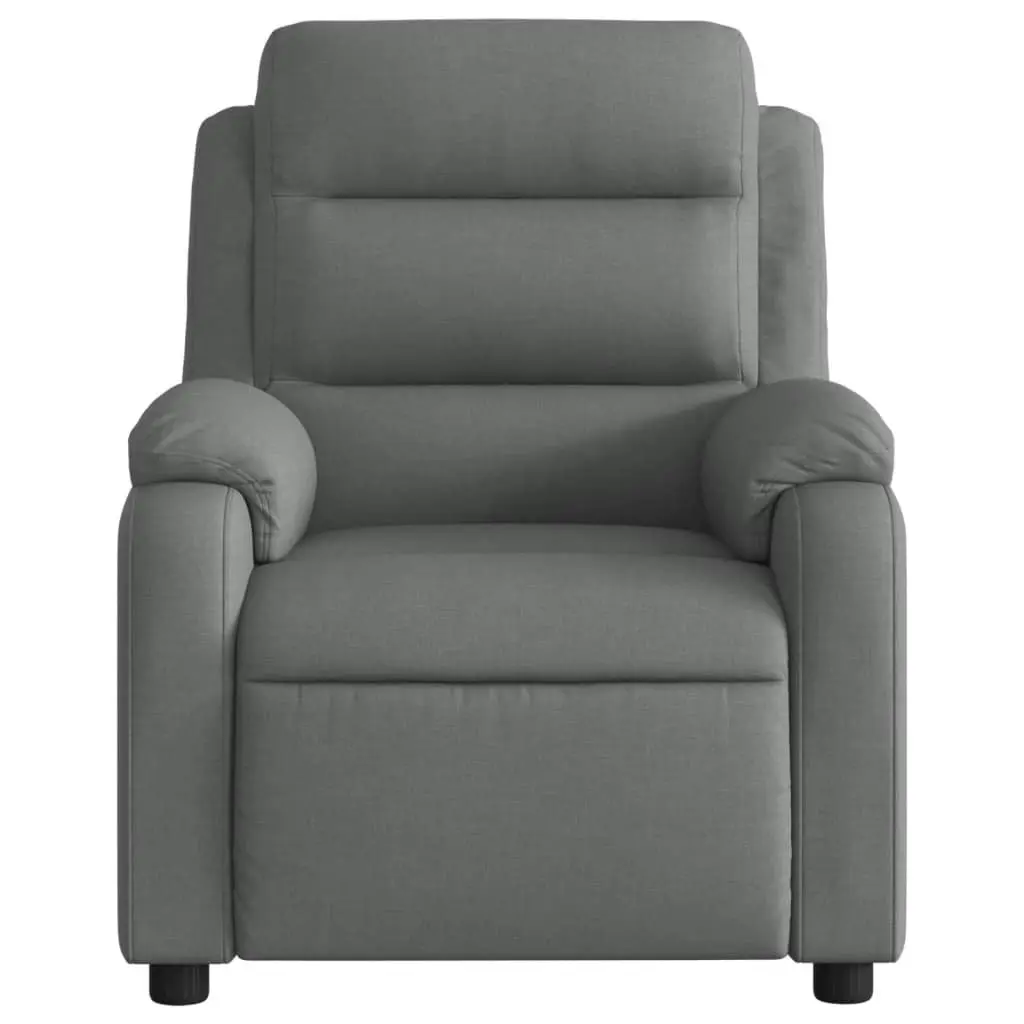 Electric Recliner Chair Grey Fabric Massage Armchair Adjustable Footrest 135 Degrees