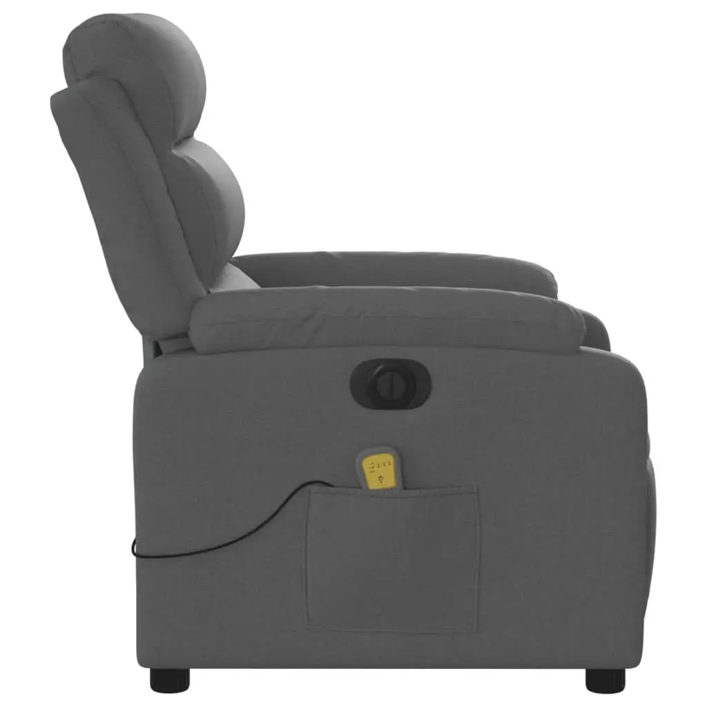 Electric Recliner Chair Grey Fabric Massage Armchair Adjustable Footrest 135 Degrees