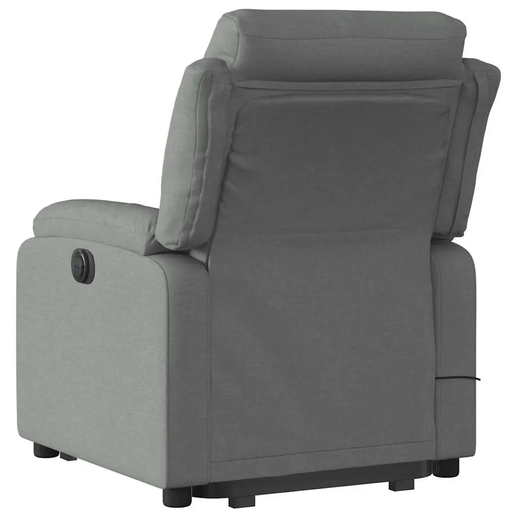 Electric Massage Chair Grey Fabric Stand Up Recliner Armchair