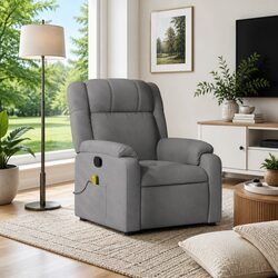 Grey Fabric Massage Recliner Chair with Vibration