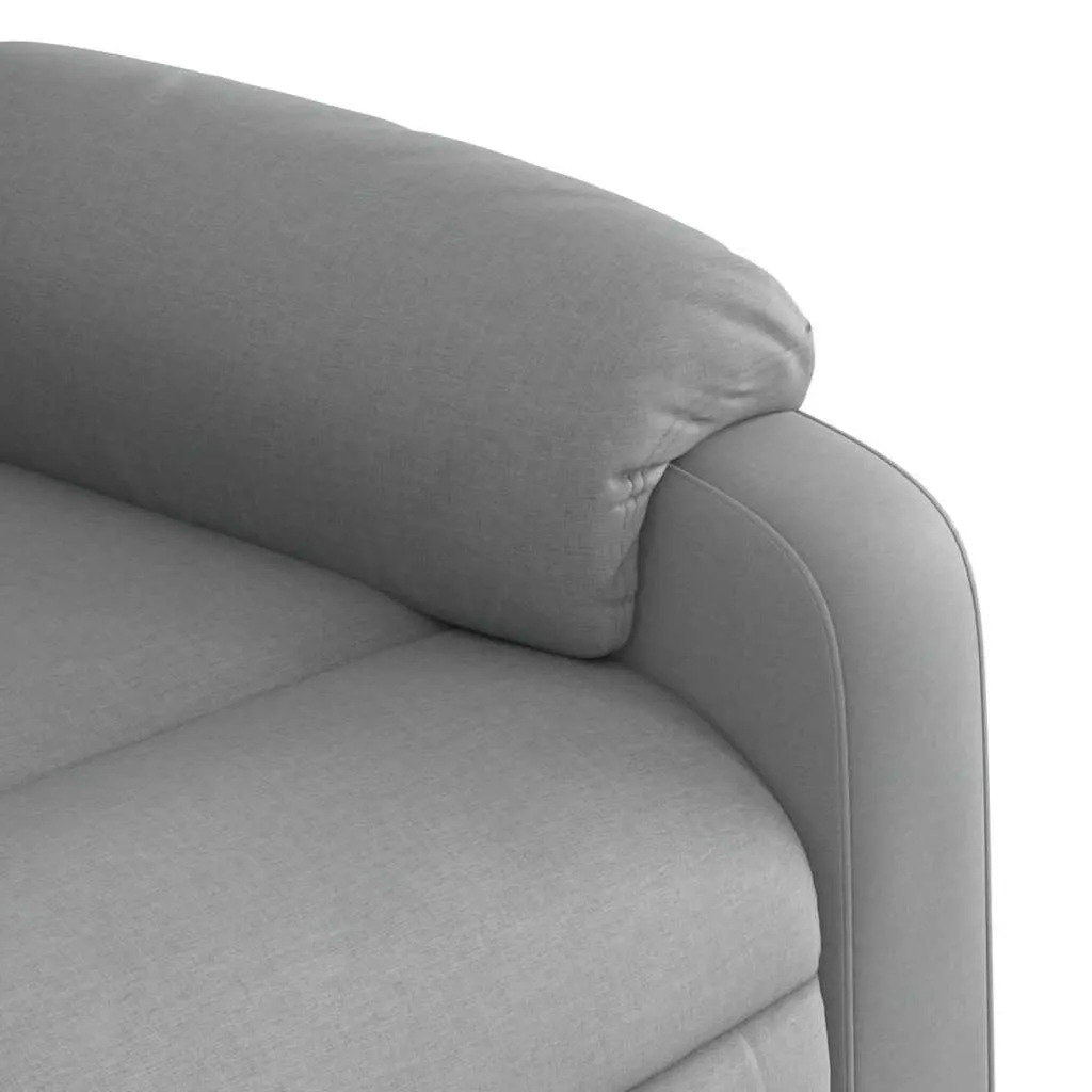 Massage Recliner Chair Grey Fabric Manual Recline Vibration Armchair