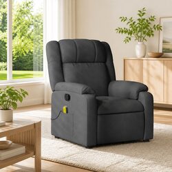 Grey Fabric Massage Recliner Chair with Vibration