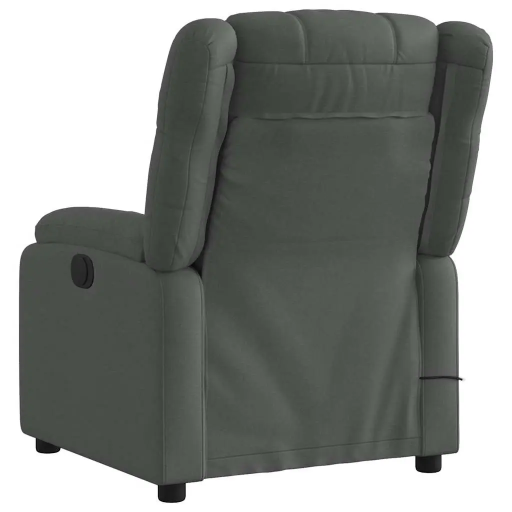 Massage Recliner Chair Grey Fabric Manual Reclining Armchair with Vibration Massage