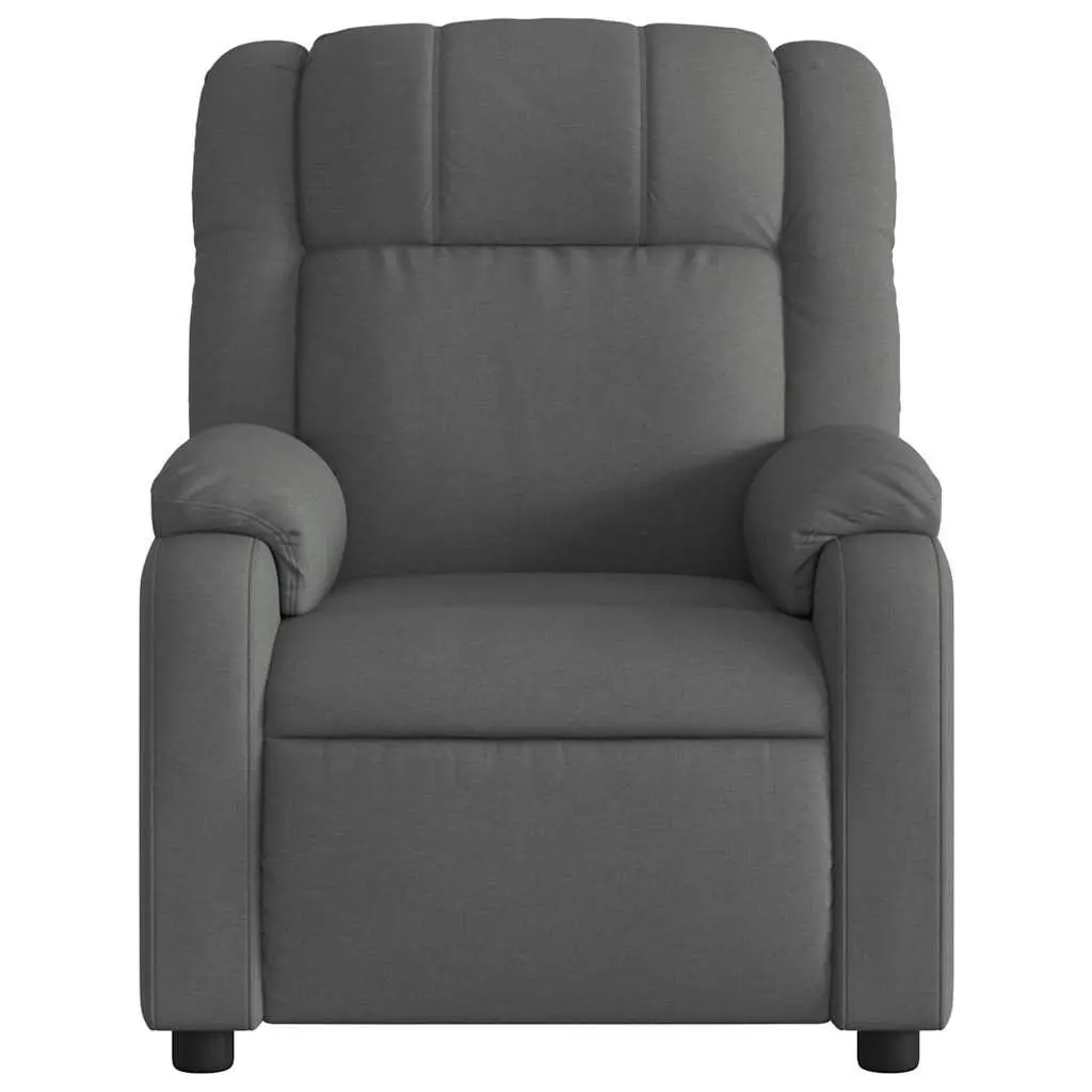Massage Recliner Chair Grey Fabric Manual Reclining Armchair with Vibration Massage