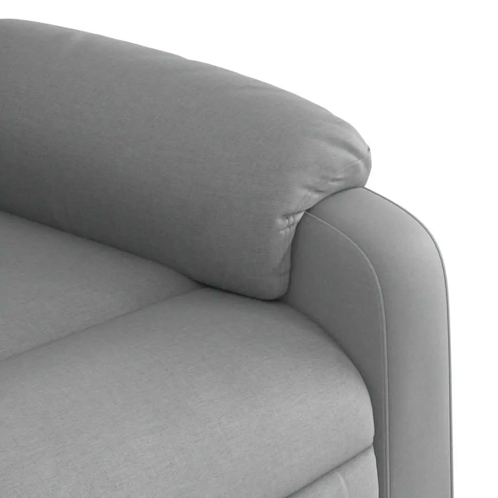 Electric Massage Recliner Chair Grey Fabric 135 Degrees Wood and Metal