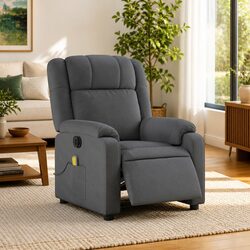 Electric Massage Recliner Chair in Grey Fabric