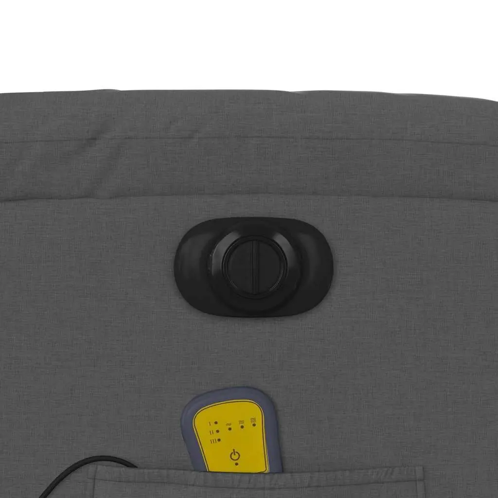 Electric Massage Recliner Chair Grey Fabric Adjustable Footrest