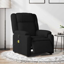 Electric Massage Recliner Chair Black Fabric Armchair Lounge Seat Footrest