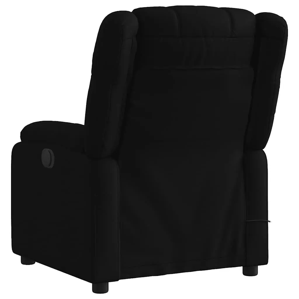 Electric Massage Recliner Chair Black Fabric Lounge Seat with Footrest