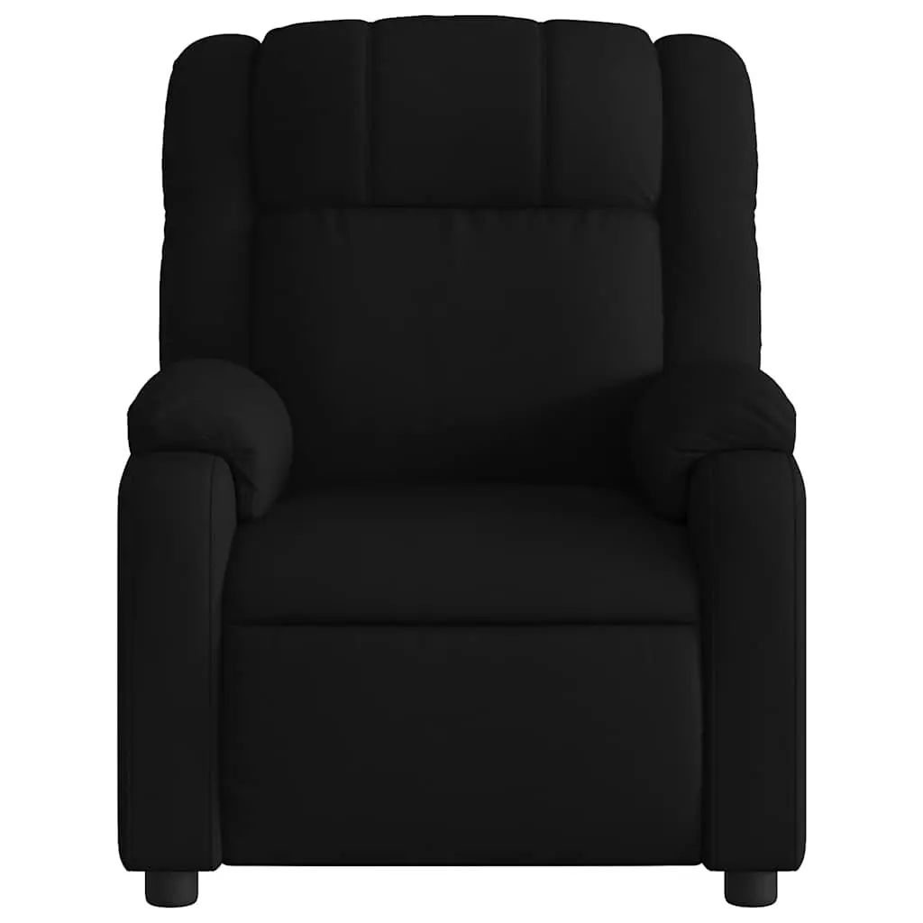 Electric Massage Recliner Chair Black Fabric Lounge Seat with Footrest