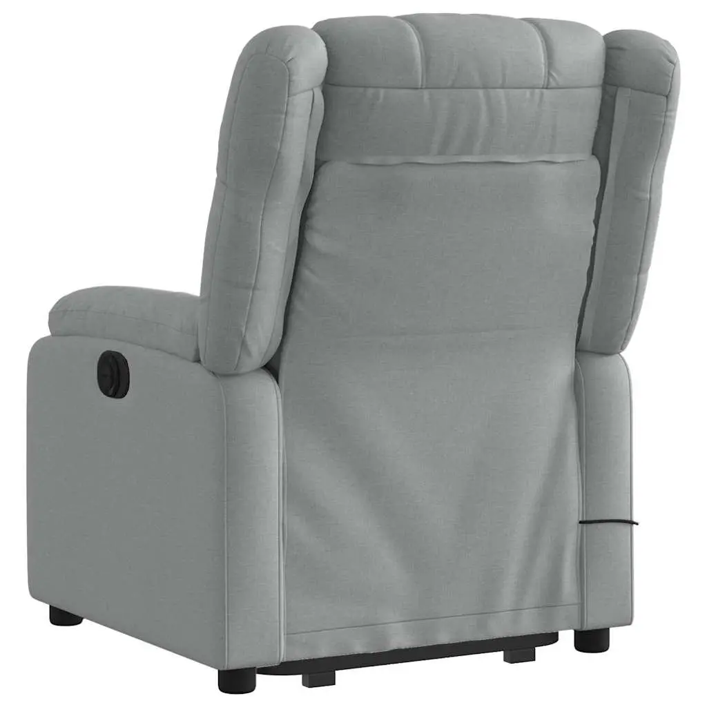 Stand Up Massage Recliner Chair with Power Lift Grey Fabric Armchair Elderly