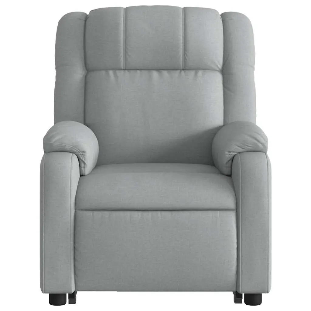 Stand Up Massage Recliner Chair with Power Lift Grey Fabric Armchair Elderly