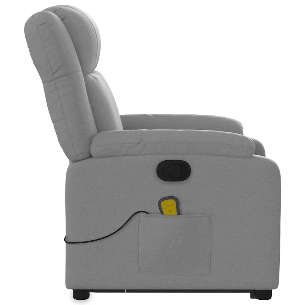 Stand Up Massage Recliner Chair with Power Lift Grey Fabric Armchair Elderly
