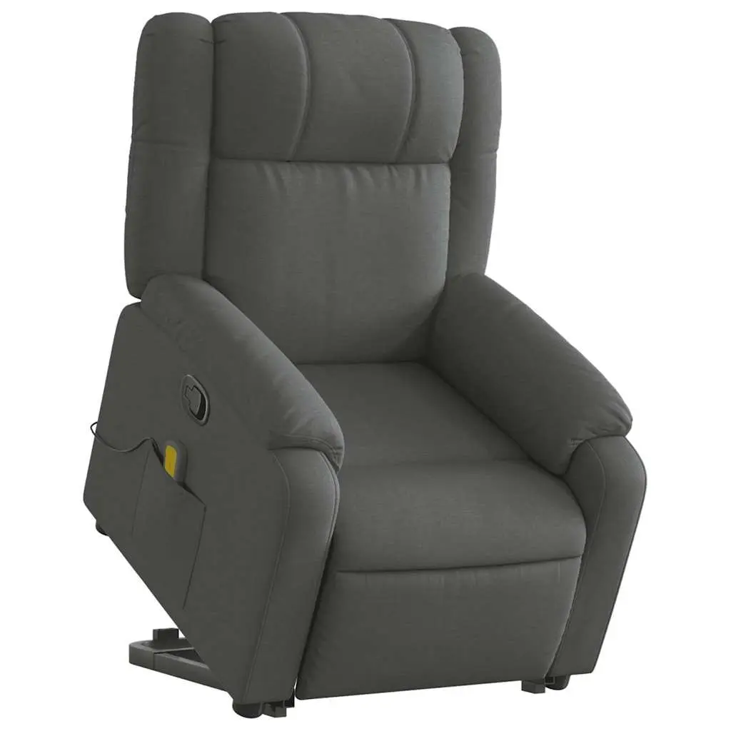 Massage Recliner Chair Electric Grey Fabric Power Lift 135 Degrees