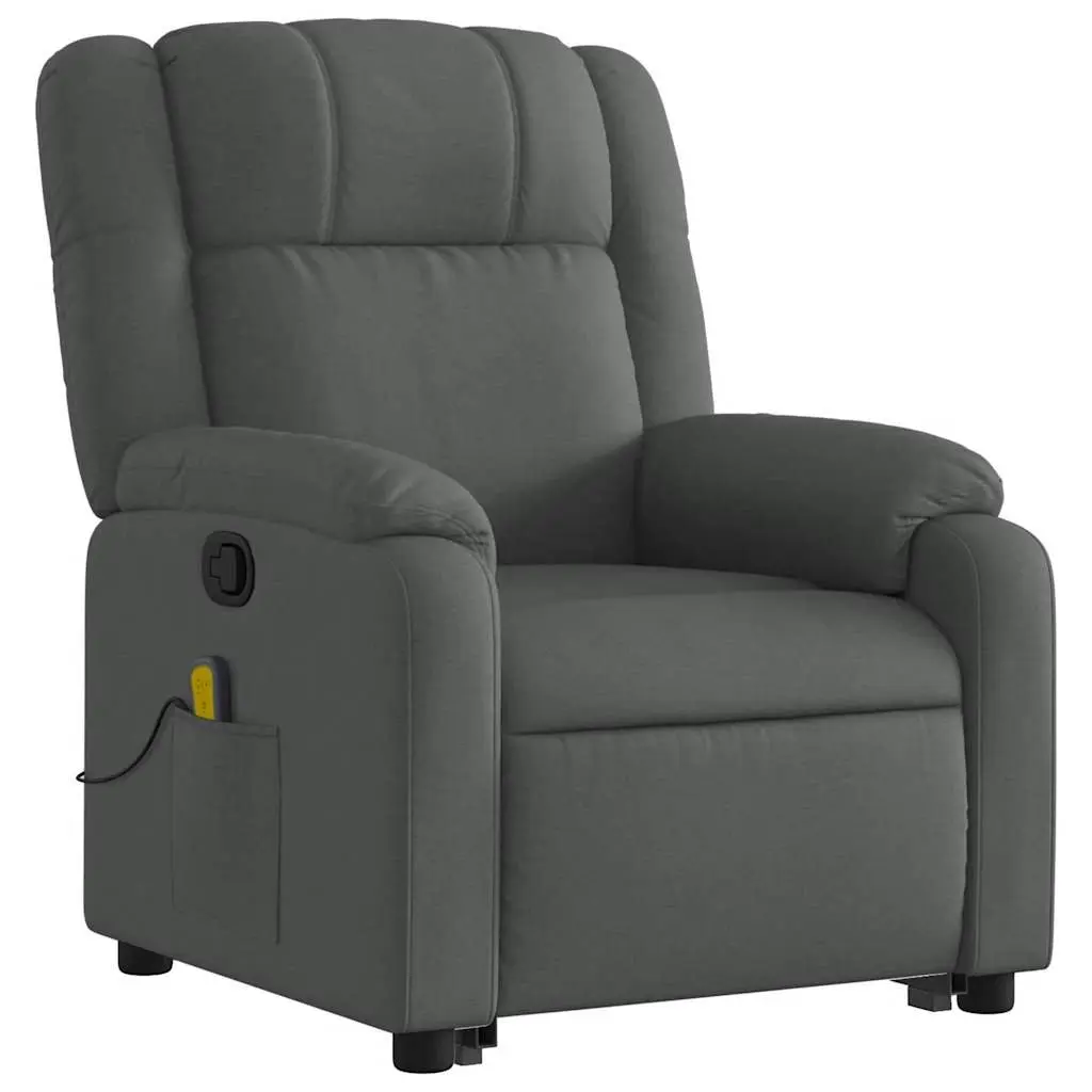 Massage Recliner Chair Electric Grey Fabric Power Lift 135 Degrees
