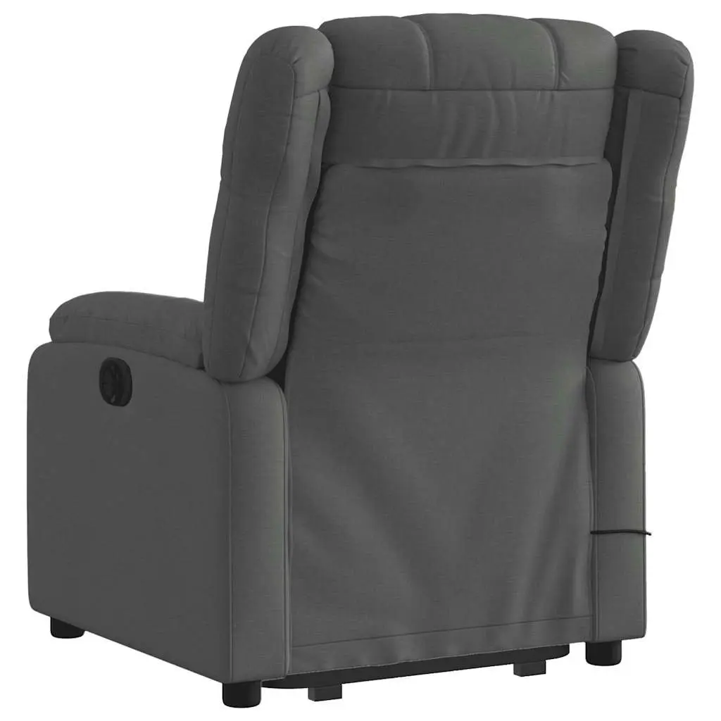 Electric Massage Recliner Chair Grey Fabric Power Lift Vibration 135 Degrees