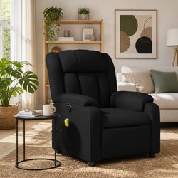 Comfortable Black Faux Leather Massage Recliner Chair