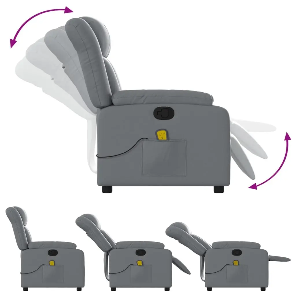 Grey Faux Leather Massage Recliner Chair with Vibration