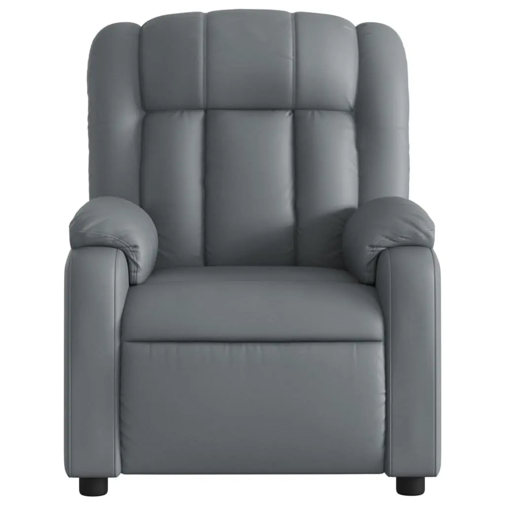 Grey Faux Leather Massage Recliner Chair with Vibration
