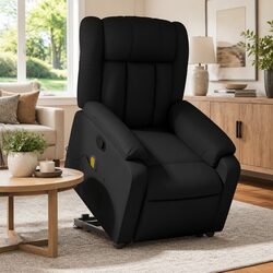 Black Faux Leather Electric Massage Recliner Chair