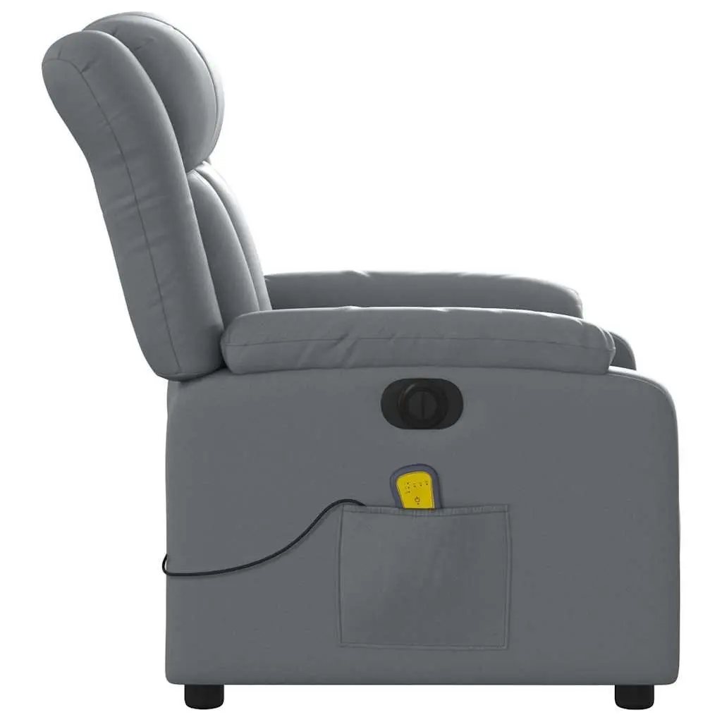 Stand Up Massage Recliner Chair Grey Faux Leather Power Lift Manual Recline