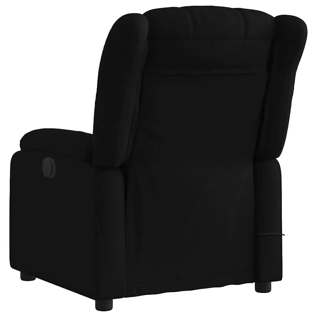 Massage Recliner Chair Black Fabric Manual Recline Vibration Armchair