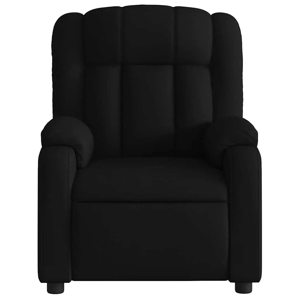 Massage Recliner Chair Black Fabric Manual Recline Vibration Armchair