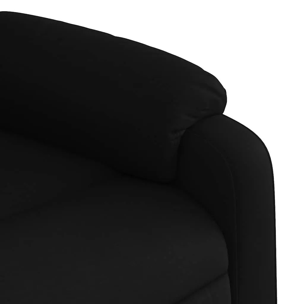 Massage Recliner Chair Black Fabric Manual Recline Vibration Armchair