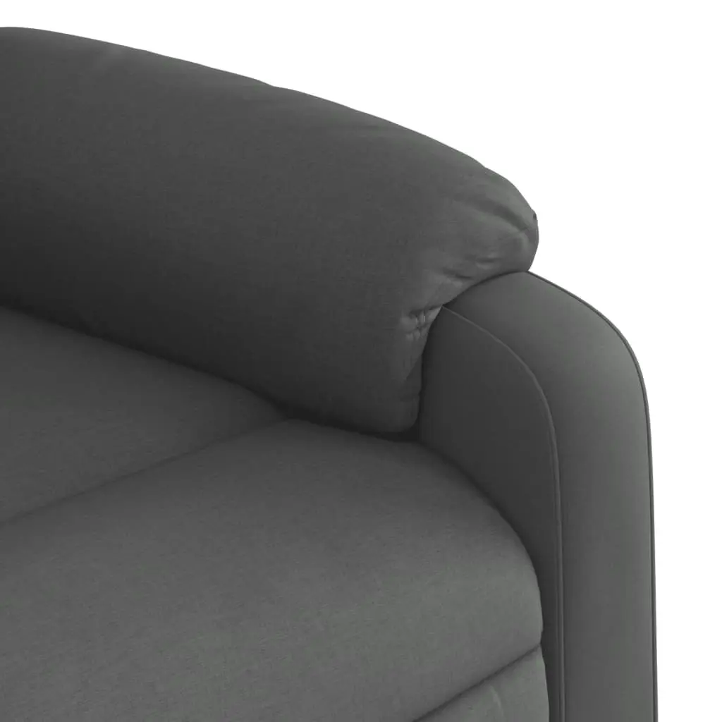 Electric Recliner Chair Dark Grey Fabric Padded Seat Armchair