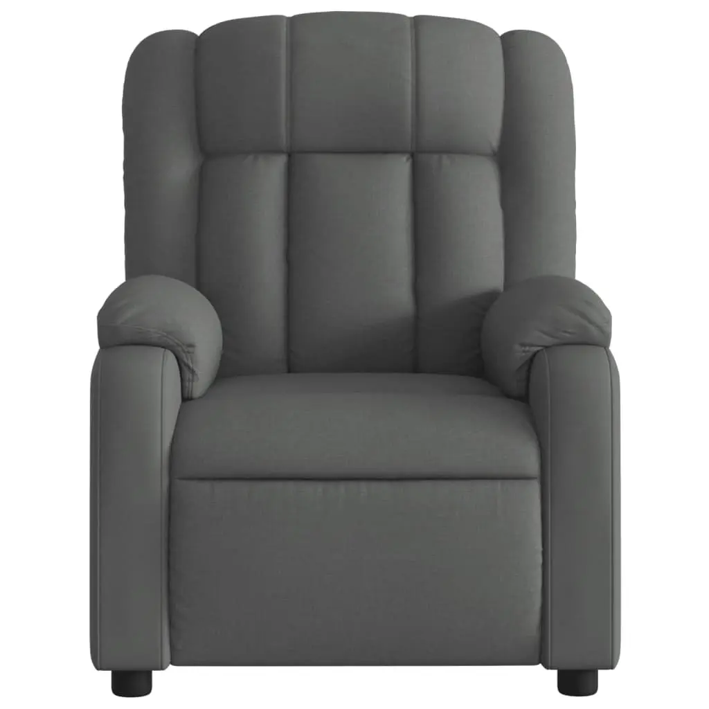 Electric Recliner Chair Dark Grey Fabric Padded Seat Armchair