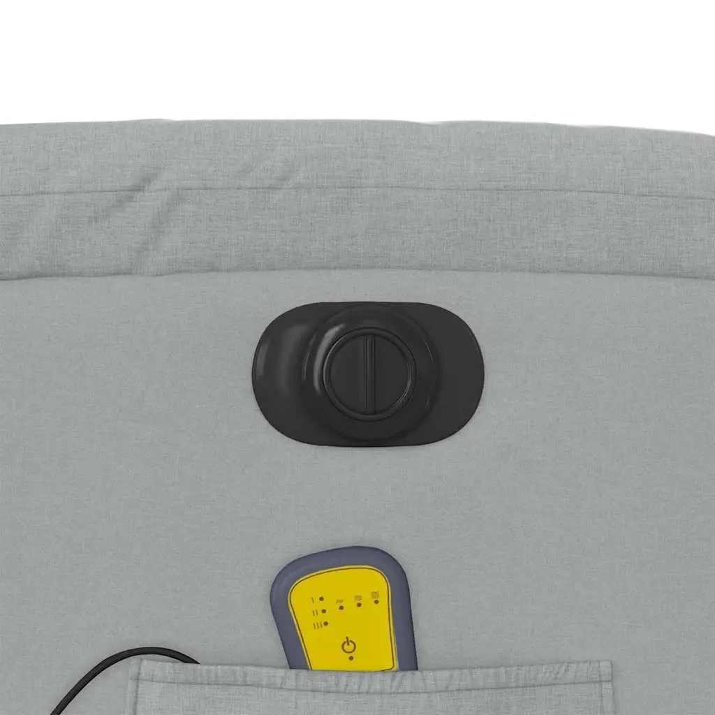 Electric Massage Recliner Chair Grey Fabric Adjustable Footrest