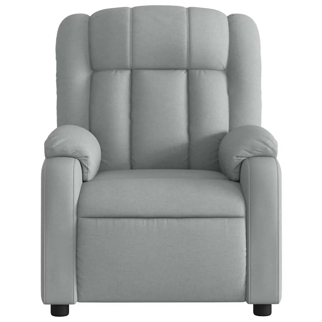 Electric Massage Recliner Chair Grey Fabric Adjustable Footrest