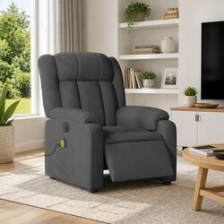 Electric Massage Recliner Chair in Grey Fabric