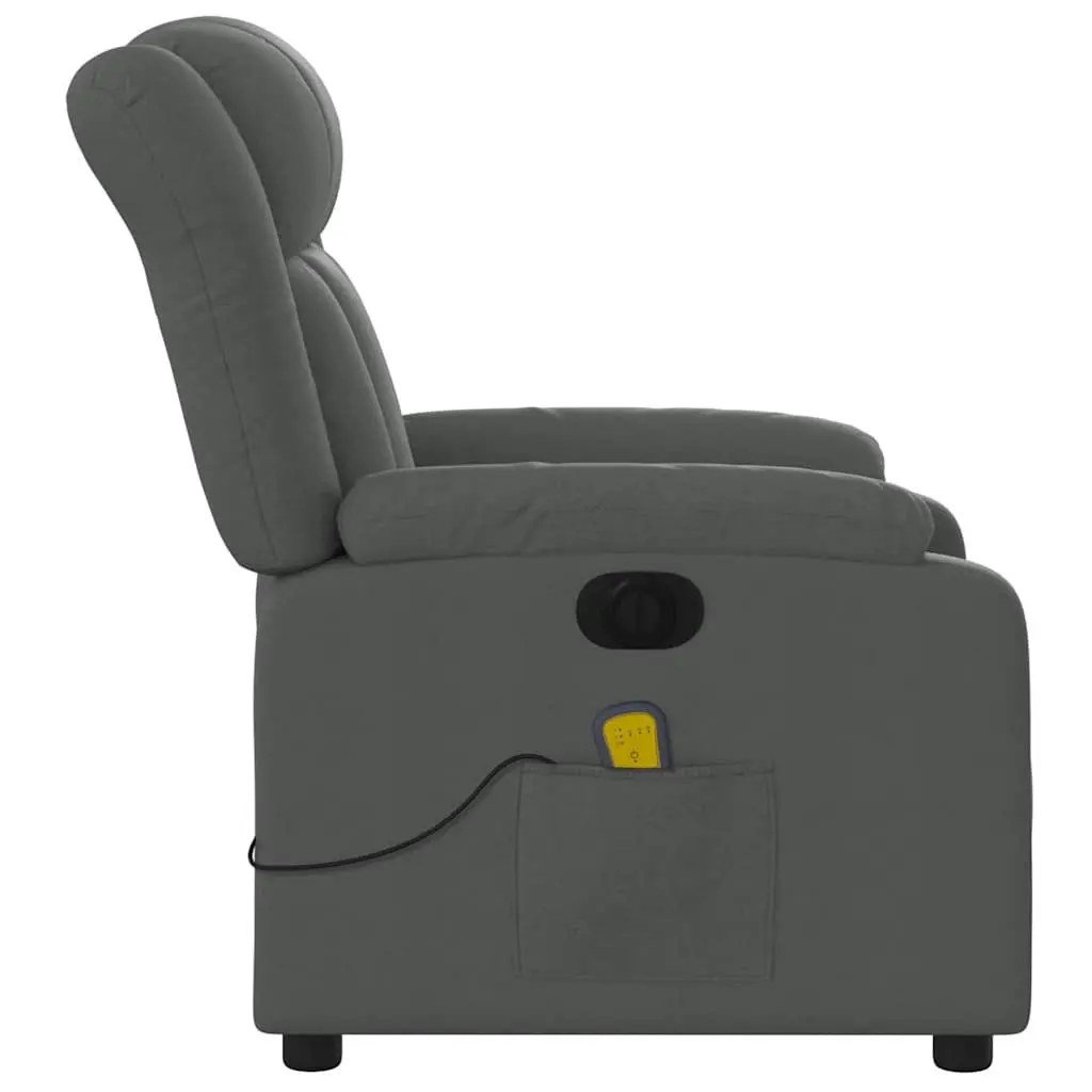 Electric Massage Recliner Chair Grey Fabric Armchair 135 Degrees Motorised Vibration Massage