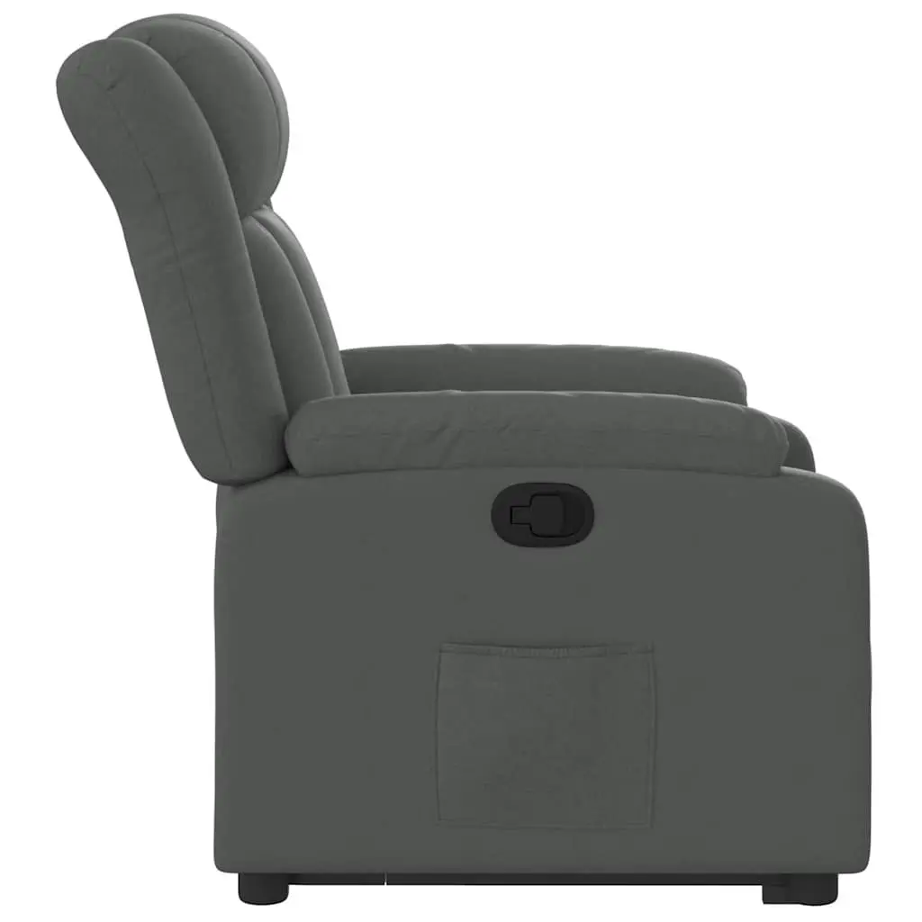 Stand Up Recliner Chair Dark Grey Fabric Electric Motor