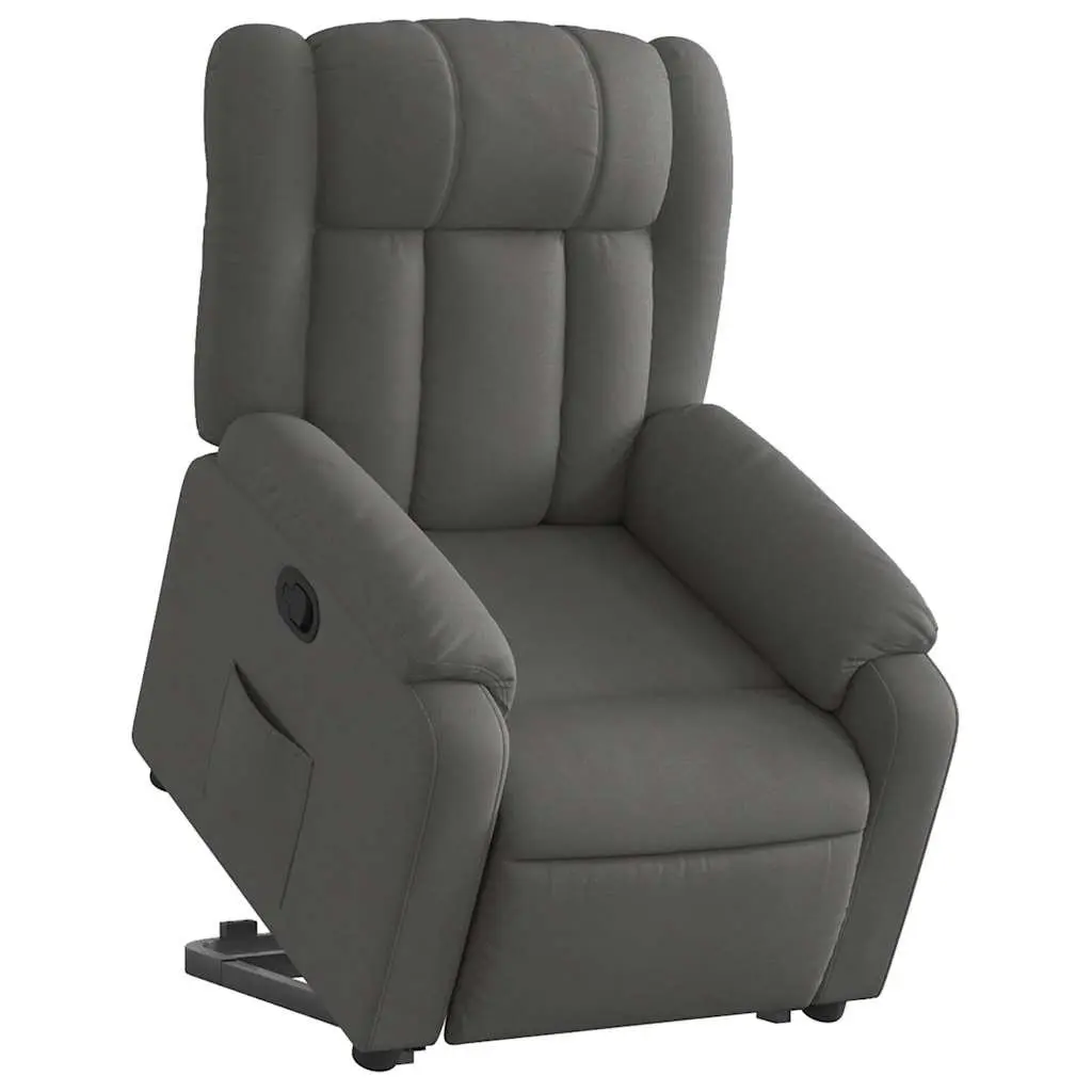 Electric Massage Recliner Chair Grey Fabric Stand Up Power Lift 135 Degrees