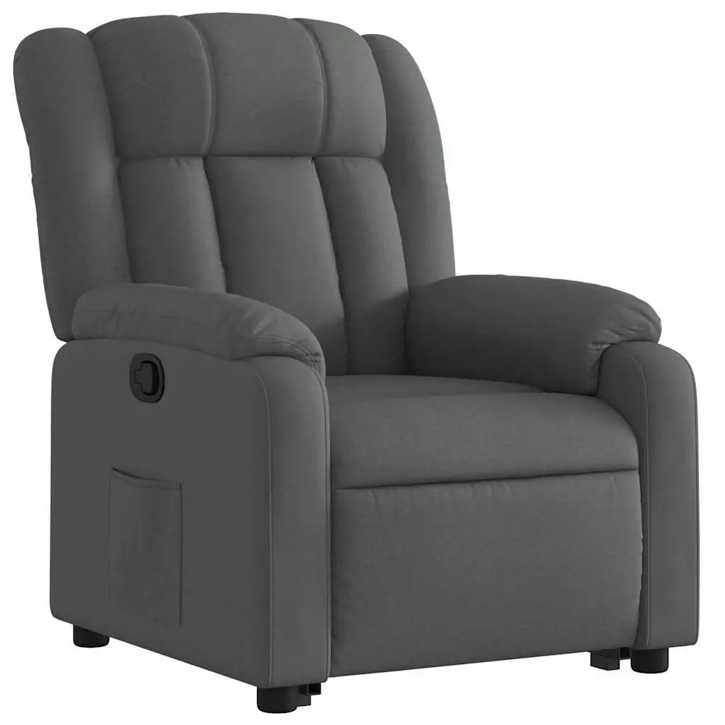 Electric Massage Recliner Chair Grey Fabric Stand Up Power Lift 135 Degrees