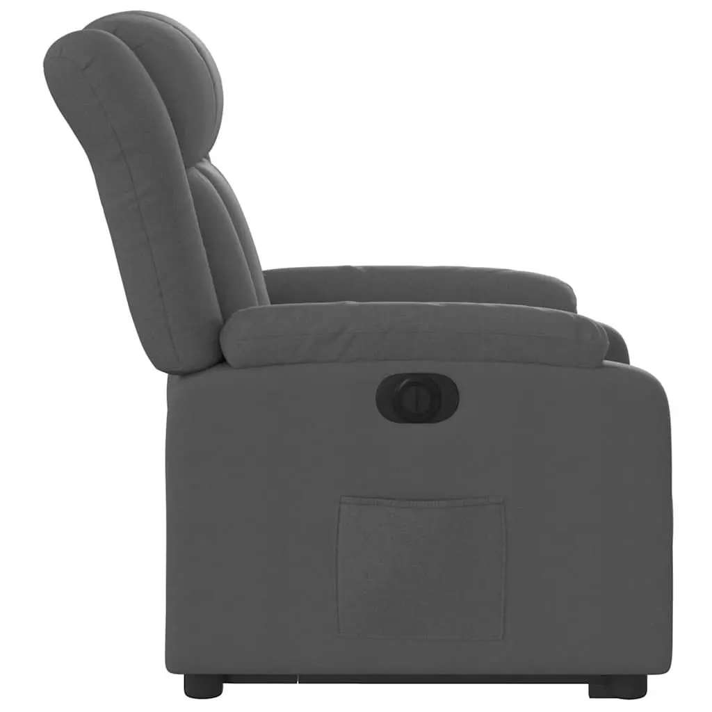 Electric Stand Up Recliner Chair Grey Fabric Power Lift Recline Armchair