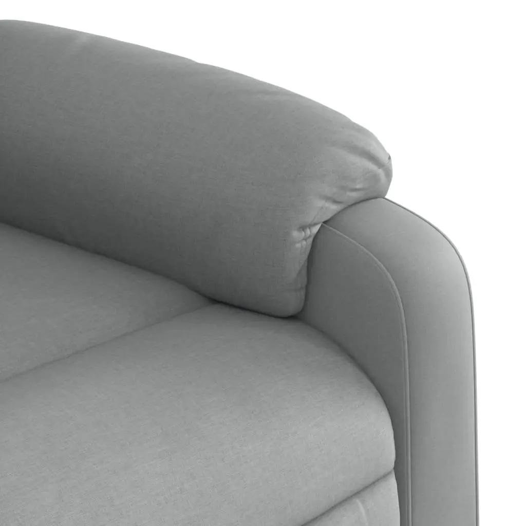 Electric Massage Recliner Chair Grey Fabric Lift Armchair