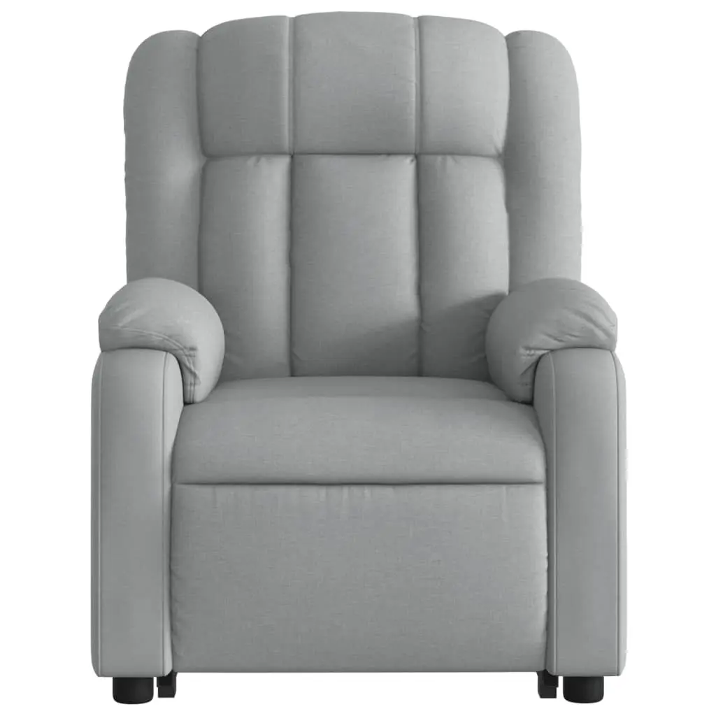 Electric Massage Recliner Chair Grey Fabric Lift Armchair