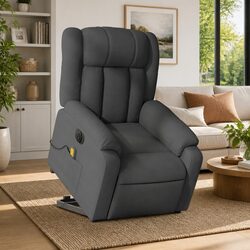 Grey Fabric Electric Lift Massage Recliner Chair
