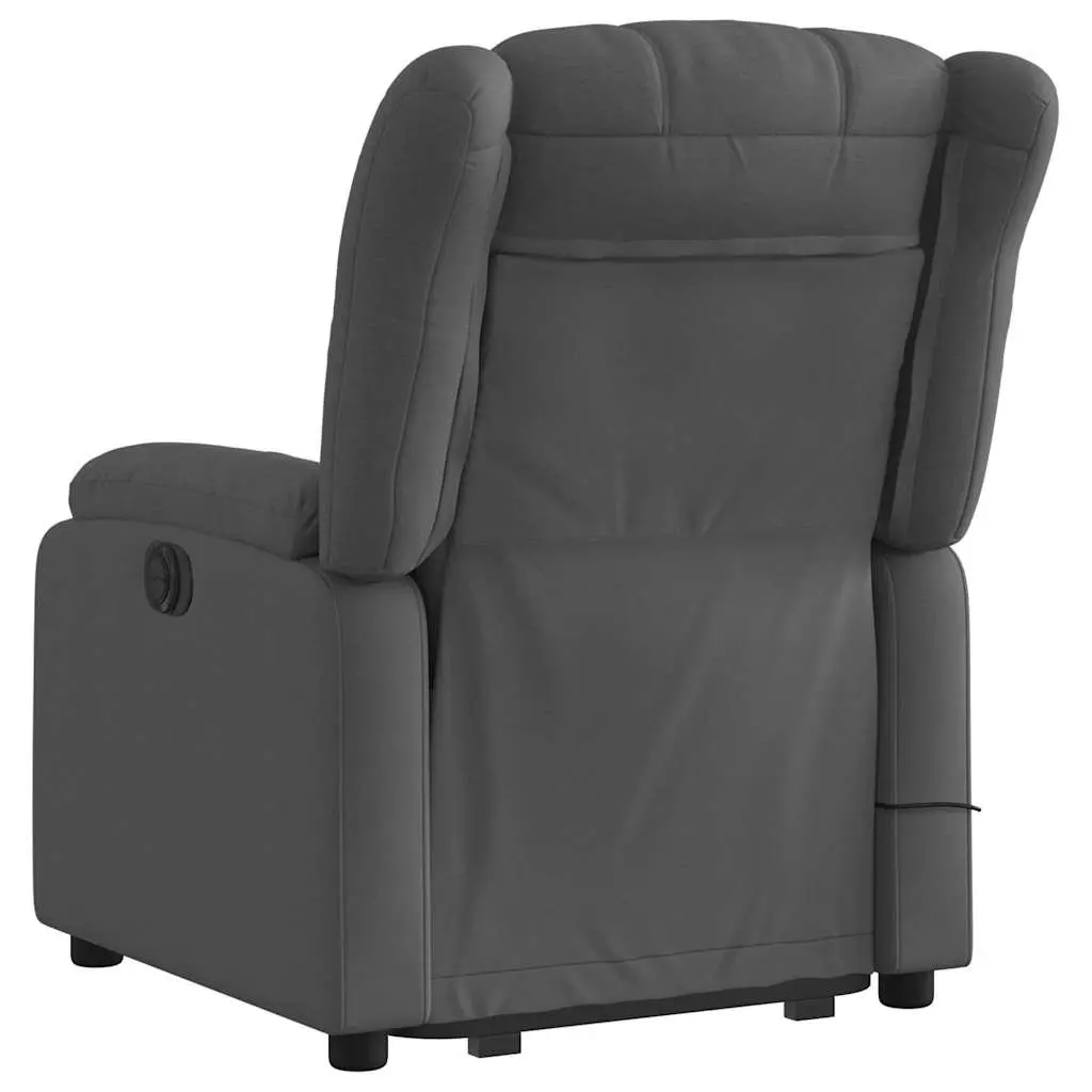 Electric Massage Recliner Chair Grey Fabric Power Lift and Recline