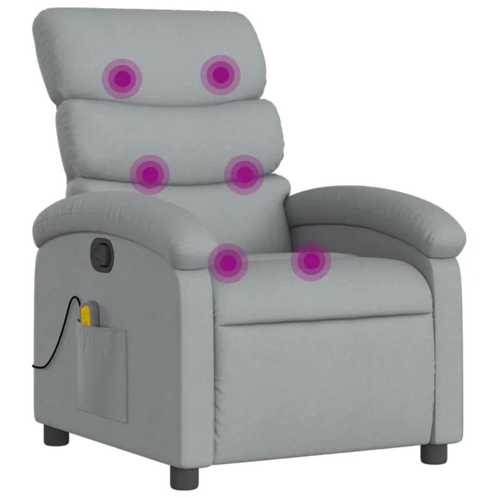 Grey Fabric Manual Reclining Massage Chair
