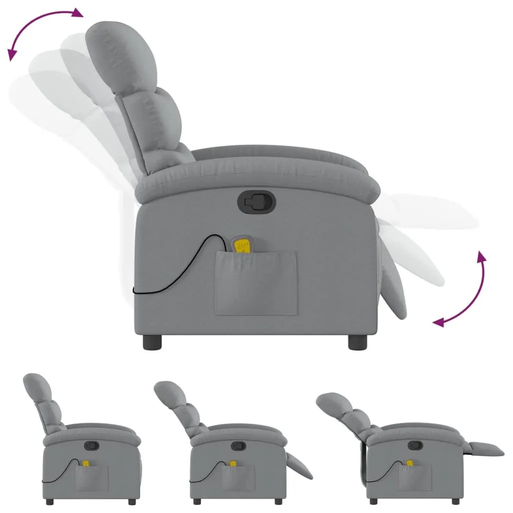 Grey Fabric Manual Reclining Massage Chair