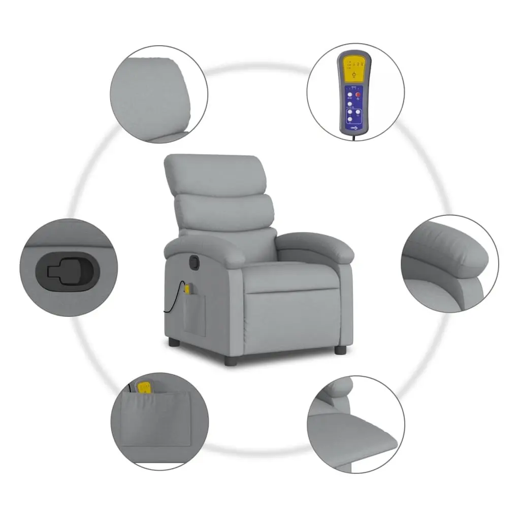 Grey Fabric Manual Reclining Massage Chair