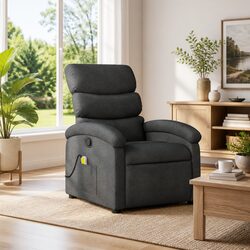 Grey Fabric Massage Recliner Chair with Vibration