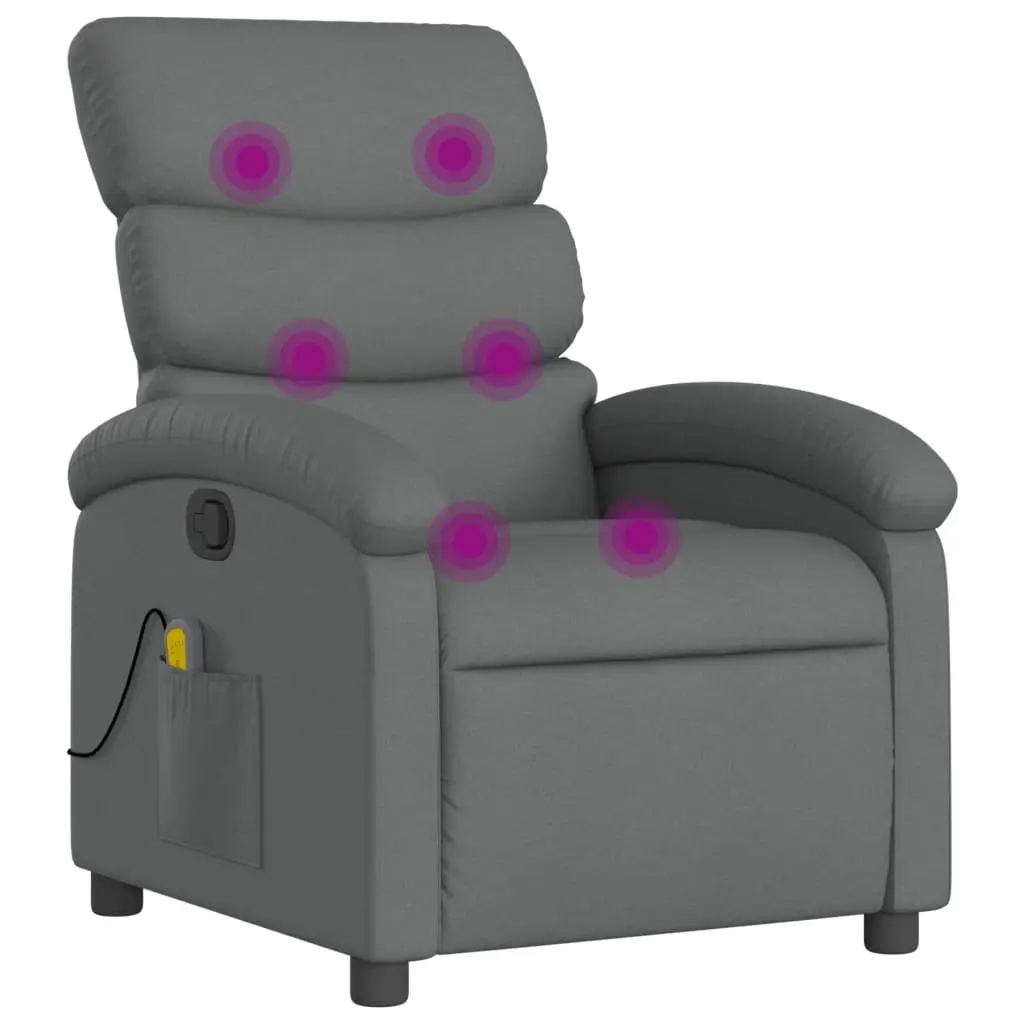 Grey Fabric Massage Recliner Chair with Vibration