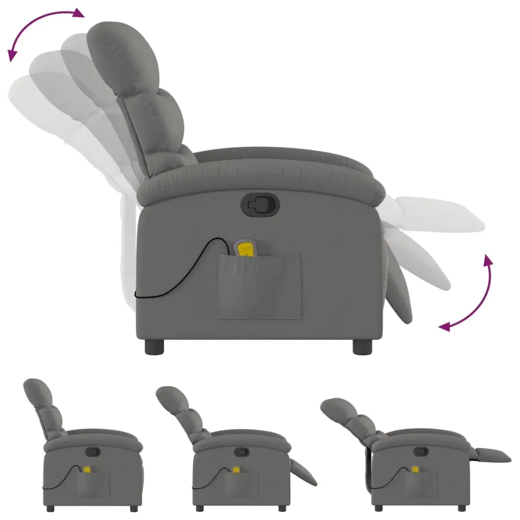 Grey Fabric Massage Recliner Chair with Vibration