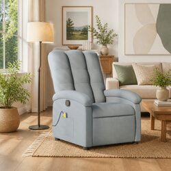 Grey Fabric Manual Recline Massage Chair for Comfort